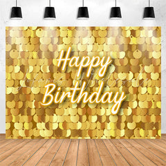 Lofaris Gold Sparkle Sequin Happy Birthday Backdrop For Girl