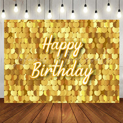 Lofaris Gold Sparkle Sequin Happy Birthday Backdrop For Girl