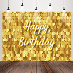 Lofaris Gold Sparkle Sequin Happy Birthday Backdrop For Girl