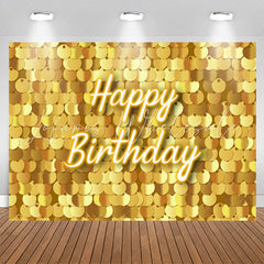 Lofaris Gold Sparkle Sequin Happy Birthday Backdrop For Girl
