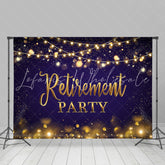Lofaris Gold Sparkling Bokeh Royal Purple Retirement Backdrop