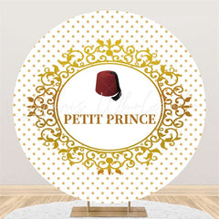 Lofaris Gold Spot And Petit Prince Round Baby Shower Backdrop