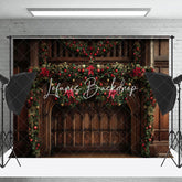 Lofaris Gold Vintage Wall Bell Green Leaf Christmas Backdrop