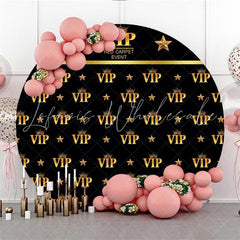 Lofaris Gold Vip Red Carpet Event Party Custom Circle Backdrop