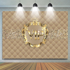 Lofaris Gold Vip With Crown Birthday Party Backdrop For Woman