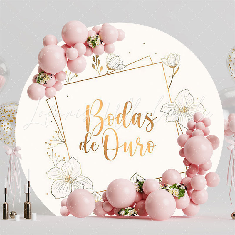 Golden Anniversary Round Backdrop for Celebration