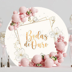 Golden Anniversary Round Backdrop for Celebration