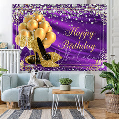 Lofaris Golden Balloon and High Heel Diamond Birthday Backdorp