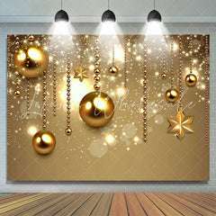 Lofaris Golden bokeh Hexagonal star golden globe Photo backdrop