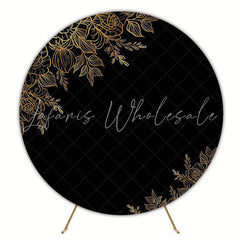 Golden Flowers Round Backdrop for Luxurious Vibe Party