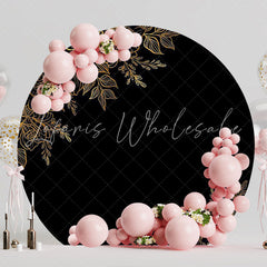 Golden Flowers Round Backdrop for Luxurious Vibe Party