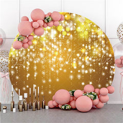 Lofaris Golden Glitter Bokeh Simple Circle Birthday Backdrop