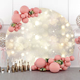Lofaris Golden Glitter Hazy Round Backdrop For Birthday
