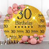 Lofaris Golden Glitter Round 30th Birthday Backdrop Cover