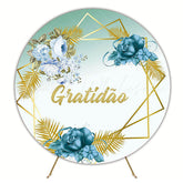 Golden Gratitude Round Backdrop for Thankful Event Vibes