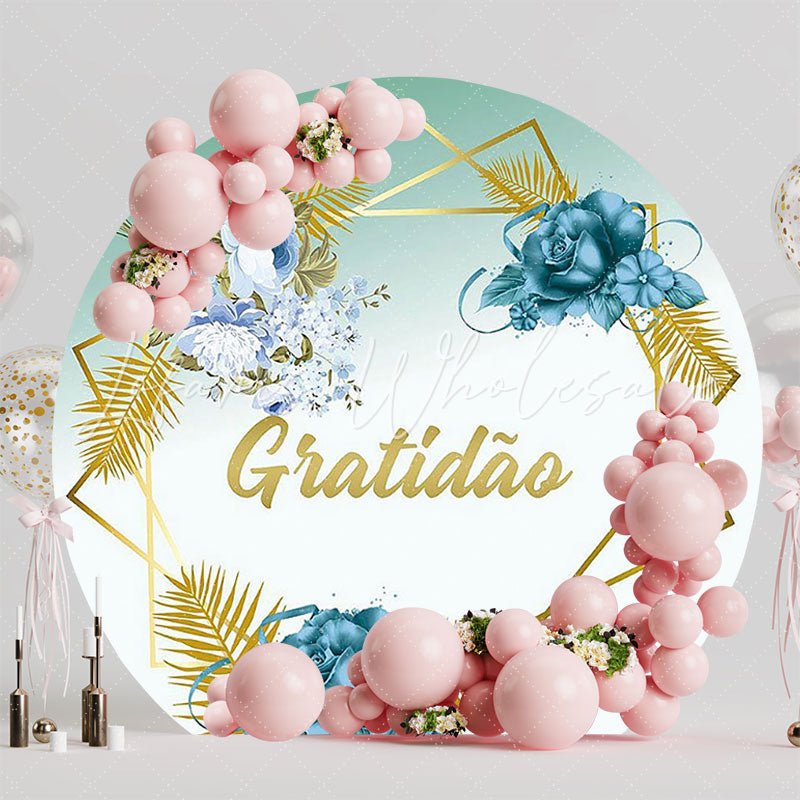Golden Gratitude Round Backdrop for Thankful Event Vibes