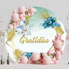 Golden Gratitude Round Backdrop for Thankful Event Vibes