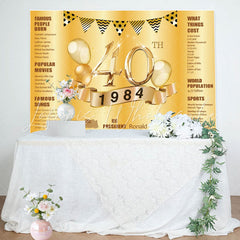 Lofaris Golden legend Balloon Happy 40th Birthday Backdrop