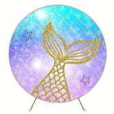 Golden Mermaid Tail Round Backdrop for Underwater Party