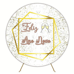 Golden New Year Round Backdrop for Sparkling Celebration