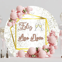 Golden New Year Round Backdrop for Sparkling Celebration