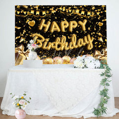 Lofaris Golden Ribbons Gift Pink Balloons Birthday Backdrop