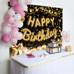 Lofaris Golden Ribbons Gift Pink Balloons Birthday Backdrop