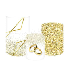Golden Wedding Elegant Celebration Cover Cylinders Kit