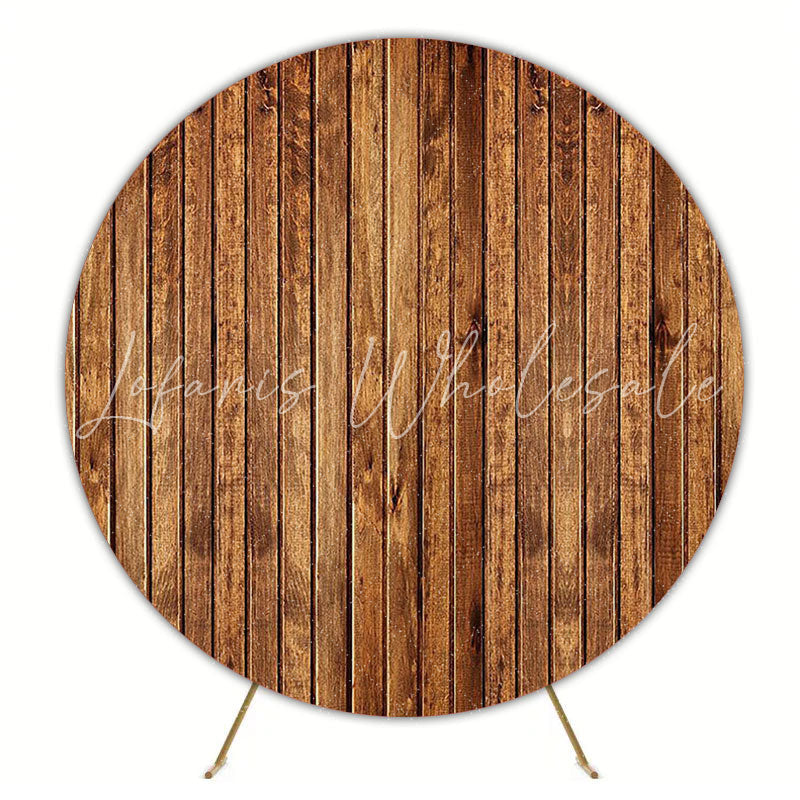 Golden Wood Round Backdrop for Rustic Feel Event