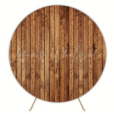 Golden Wood Round Backdrop for Rustic Feel Event