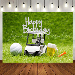 Lofaris Golf Toy Car Bears Grassland Bokeh Birthday Backdrop