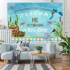 Lofaris Gone Finshing Pool Themed Happy 1St Birthday Backdrop