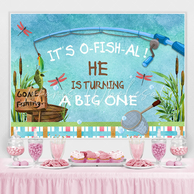 Lofaris Gone Finshing Pool Themed Happy 1St Birthday Backdrop