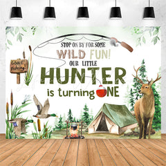 Lofaris Gone Fishing Wild Fun Hunter 1st Birthday Backdrop
