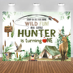 Lofaris Gone Fishing Wild Fun Hunter 1st Birthday Backdrop