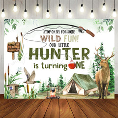 Lofaris Gone Fishing Wild Fun Hunter 1st Birthday Backdrop