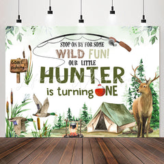 Lofaris Gone Fishing Wild Fun Hunter 1st Birthday Backdrop