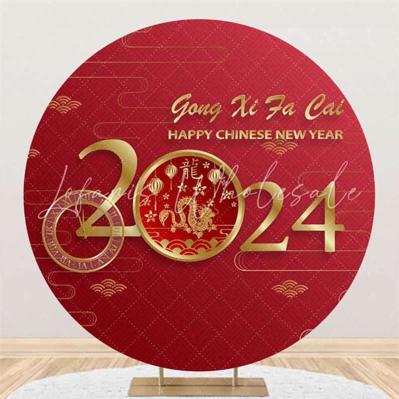 Lofaris Gong Xi Fa Cai 2024 Round Chinese New Year Backdrop