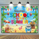 Goodbye School Hello Summer Backdrop For Hawaiian Pool Beach Party