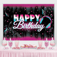 Lofaris Gorgeous Headset Music Theme Birthday Party Backdrop