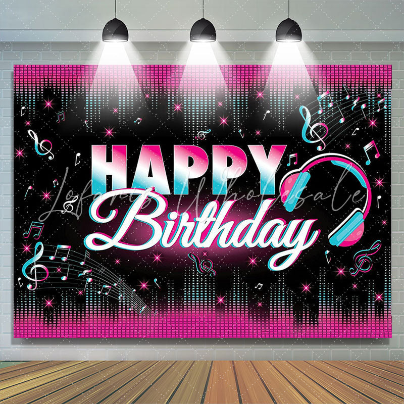Lofaris Gorgeous Headset Music Theme Birthday Party Backdrop