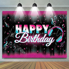 Lofaris Gorgeous Headset Music Theme Birthday Party Backdrop