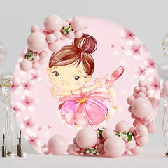 Graceful Ballet Dancer Round Backdrop For Kids Party Celebration