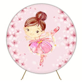 Graceful Ballet Dancer Round Backdrop For Kids Party Celebration