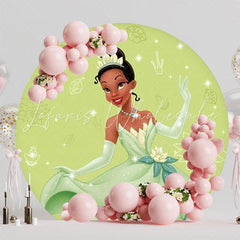 Graceful Tiana Princess Round Backdrop For Fairytale Party Celebration