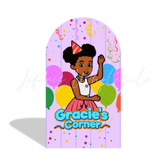 Gracie?¡¥s Corner Birthday Party Arch Backdrop Wall Cloth Cover