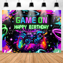 Lofaris Graffiti Game On Level Up Happy Birthday Backdrop