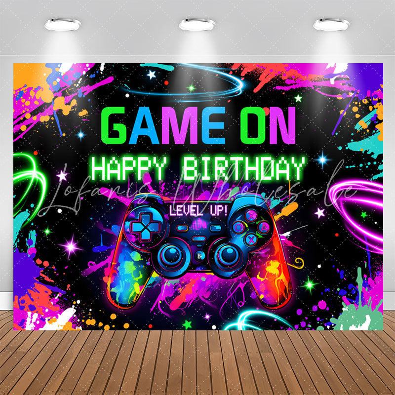 Lofaris Graffiti Game On Level Up Happy Birthday Backdrop