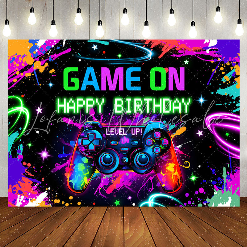Lofaris Graffiti Game On Level Up Happy Birthday Backdrop