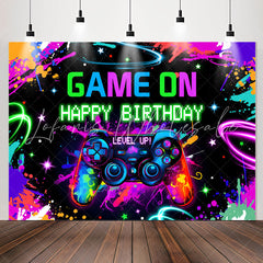 Lofaris Graffiti Game On Level Up Happy Birthday Backdrop